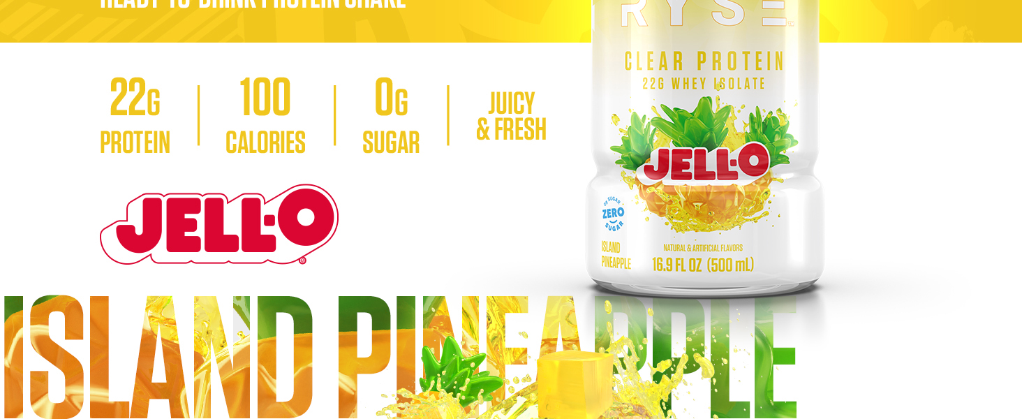 Clear Protein RTD Jell-O Island Pineapple Top Banner Image 2
