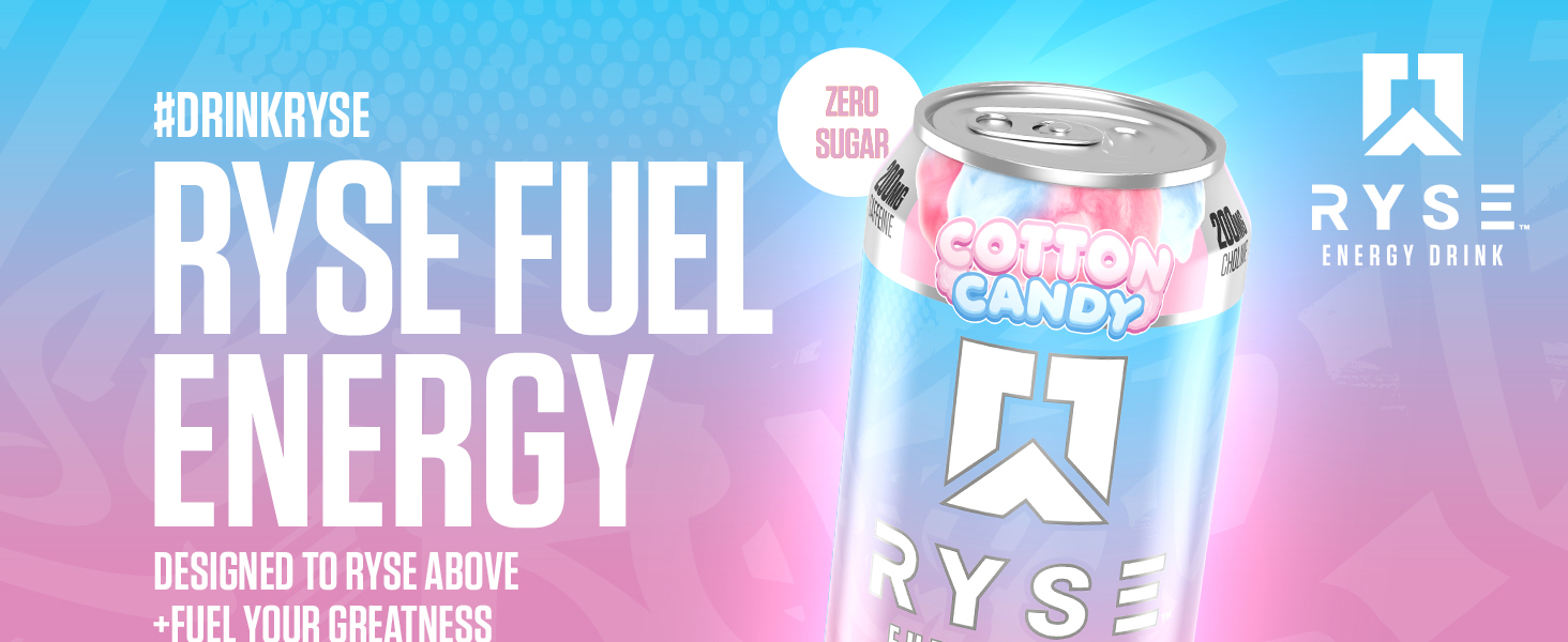 RYSE Energy Drink Cotton Candy Banner Image 1