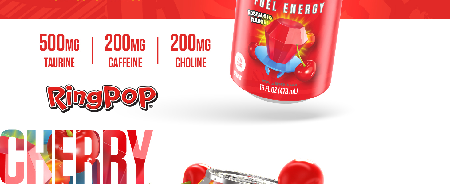 RYSE Energy Drink Ring Pop Cherry Banner Image 2