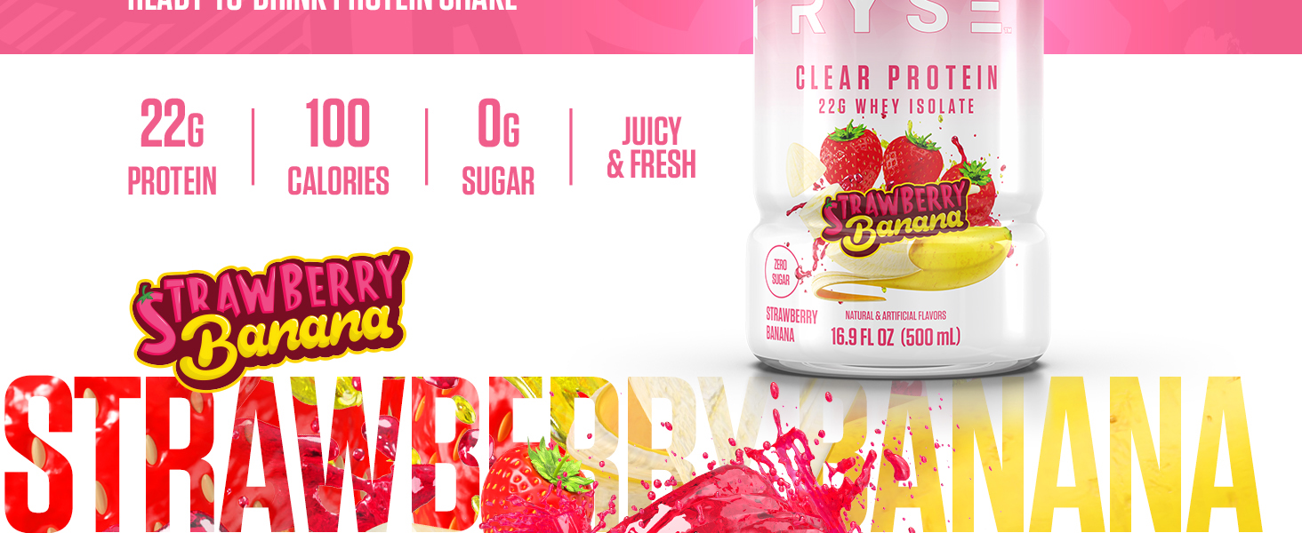 Clear Protein RTD Strawberry Banana Top Banner Image 2