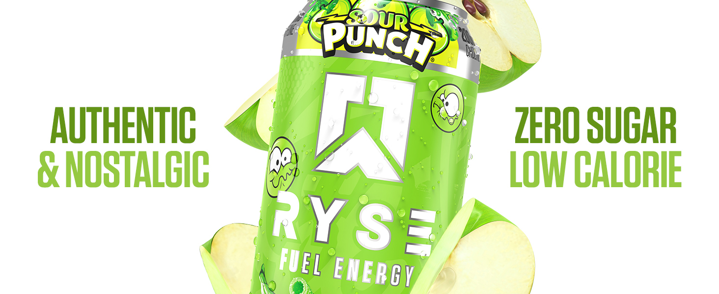RYSE Energy Drink Sour Punch Sour Green Apple Banner Image 3