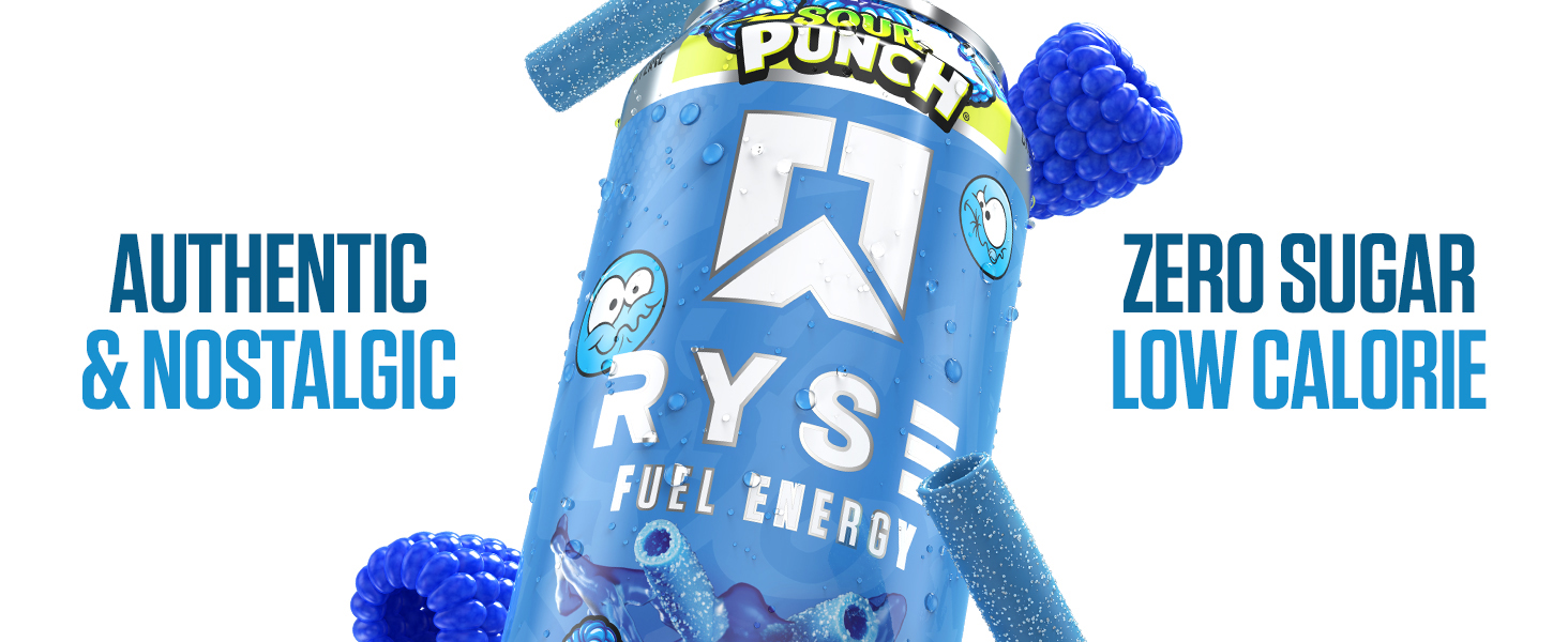 RYSE Energy Drink Sour Punch Sour Blue Raspberry Banner Image 3