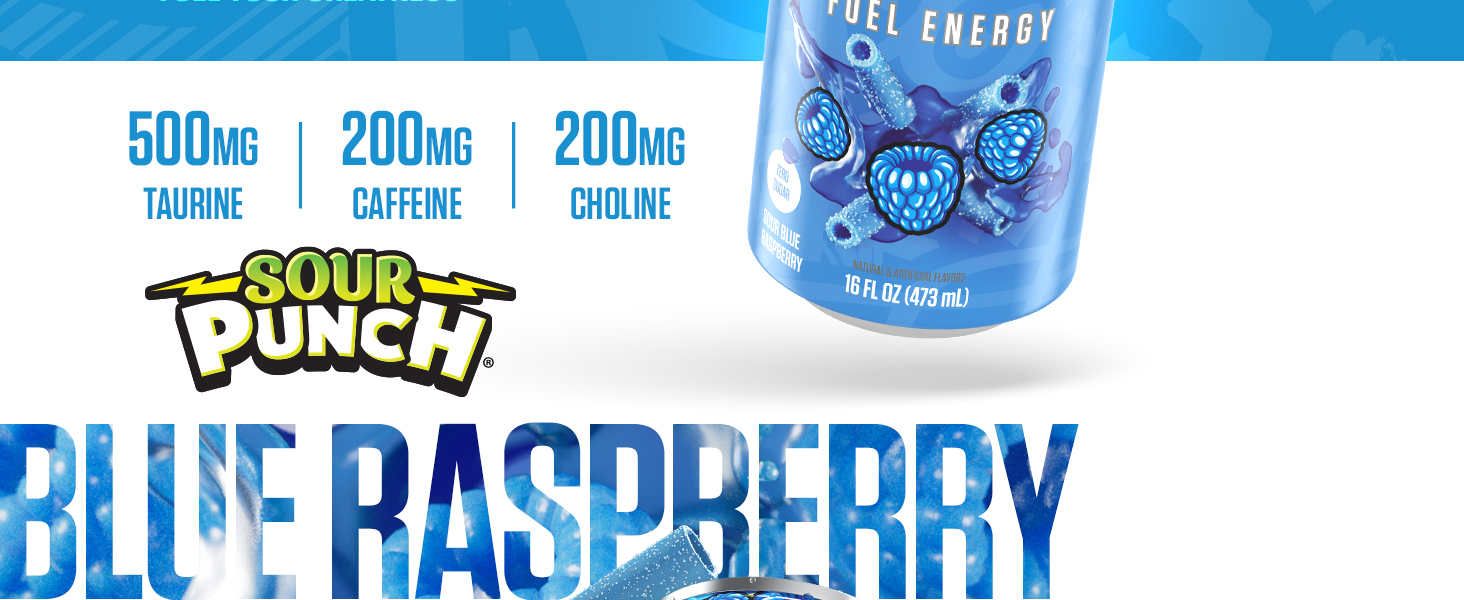 RYSE Energy Drink Sour Punch Sour Blue Raspberry Banner Image 2